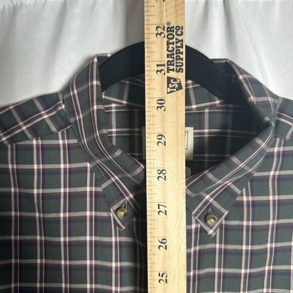 L.L. Bean Shirt Men's Size Large Green Plaid Button Front Long Sleeves Cotton - Picture 7 of 10
